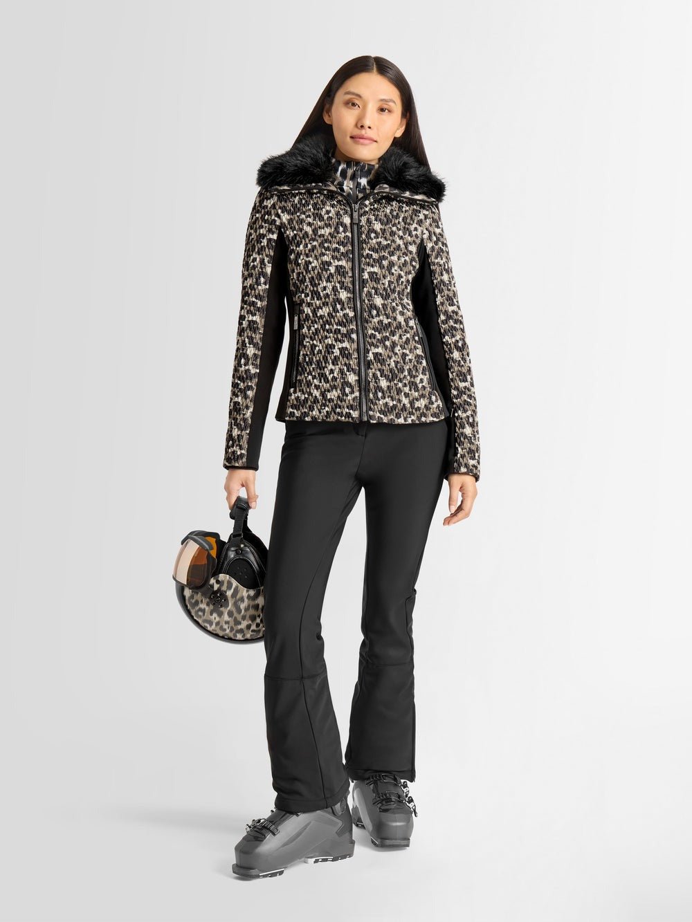Fusalp Montana Leopard Chaqueta Leopard Flou Savane/Noir
