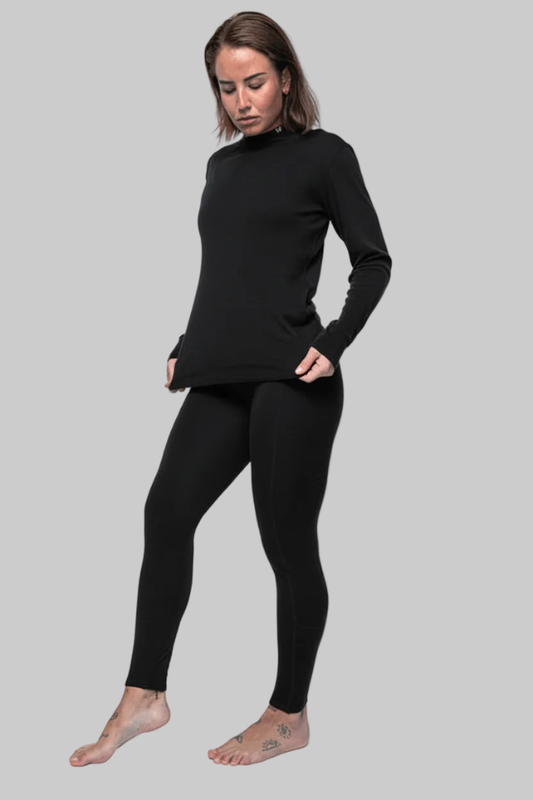 Woolf Merino Wmn Snerte LS Camiseta Técnica Black