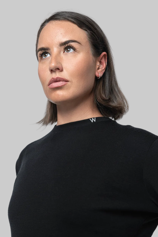 Woolf Merino Wmn Snerte LS Camiseta Técnica Black