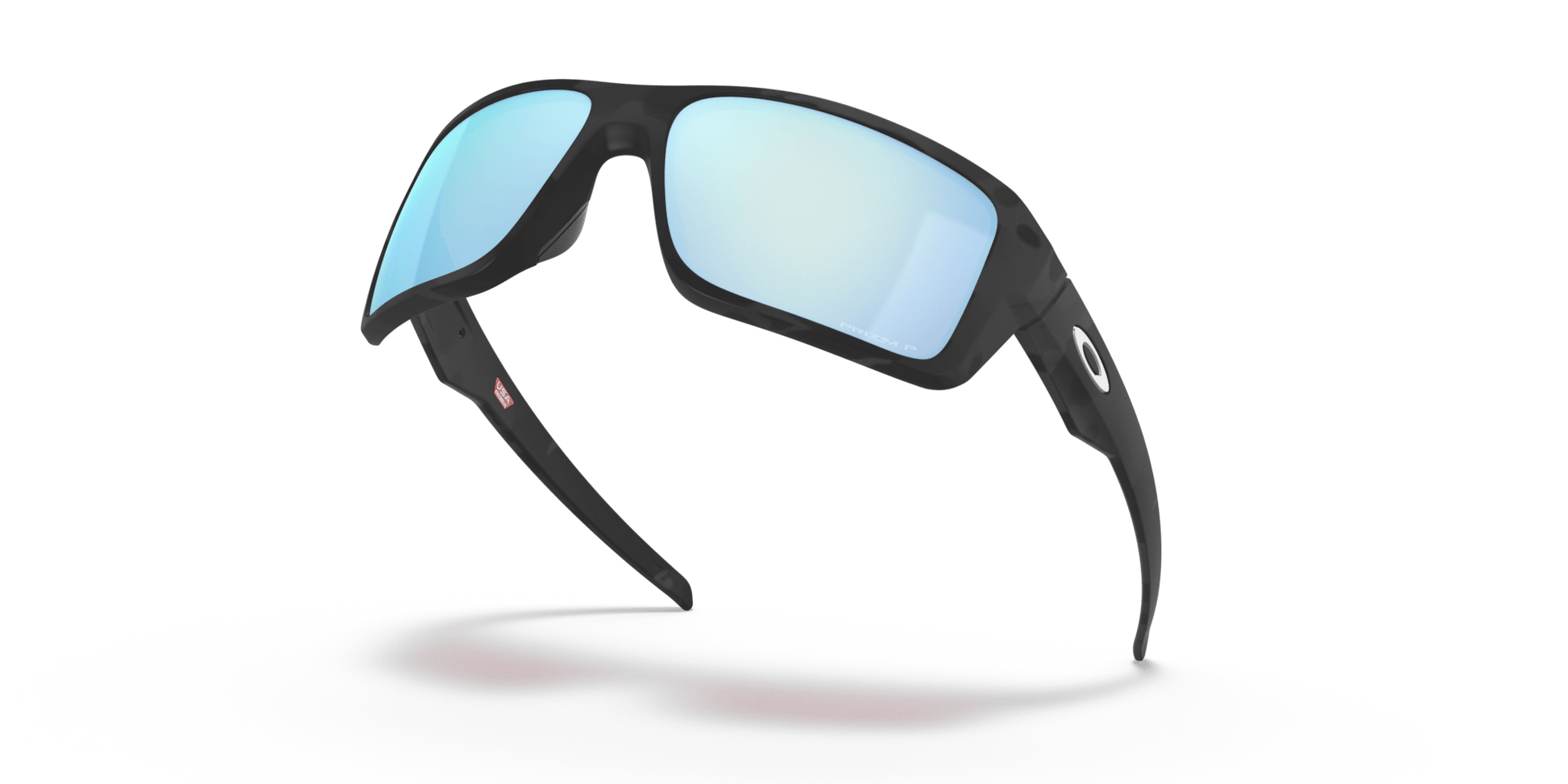Oakley Double Edge Sunglasses Matte Black Camo Prizm Deep Water Polarized