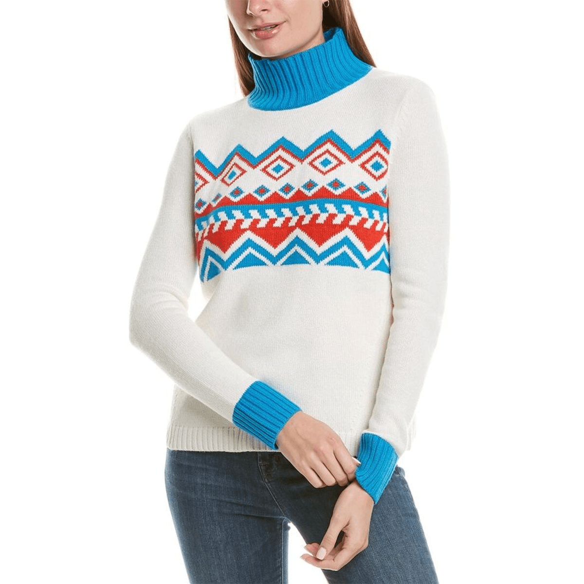 Camisa Bogner Sharon Off/Branco/Turquesa/Vermelho M